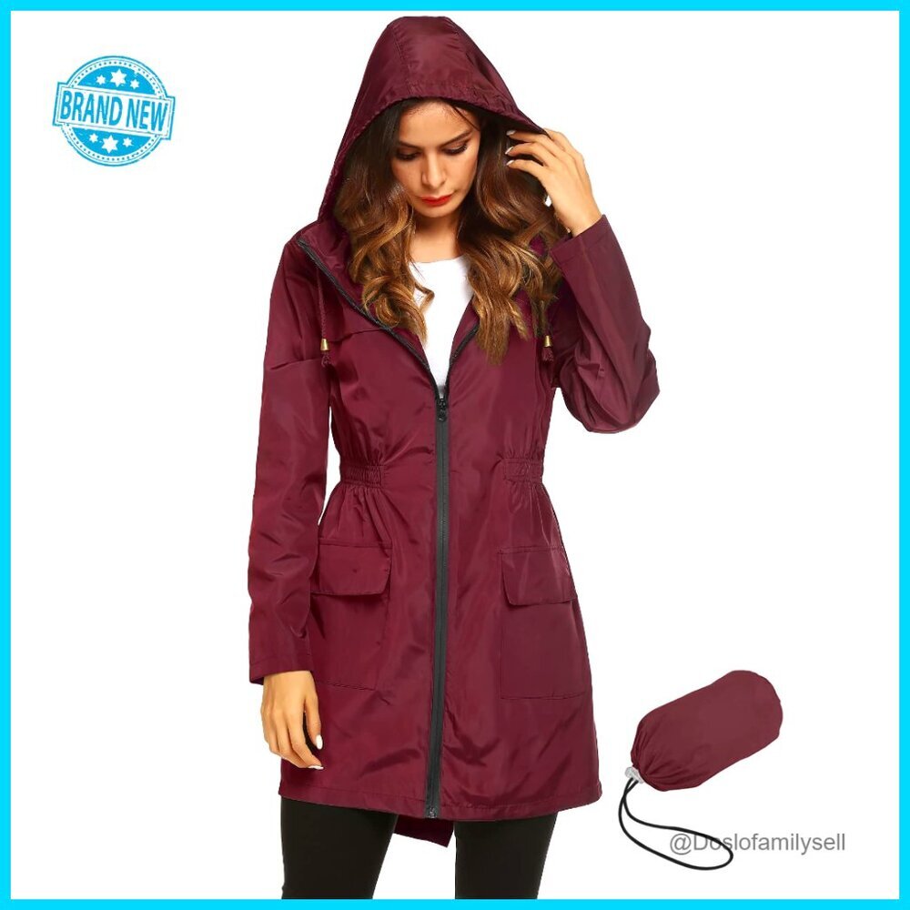 Waterproof Lightweight Rain Jacket Hooded Active Outdoor Windproof Packable